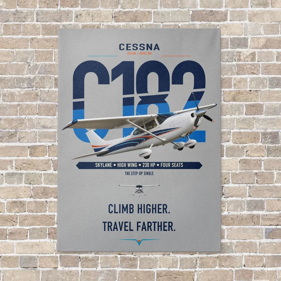 Cessna 182 Skylane vertical canvas print - no frame - light gray background