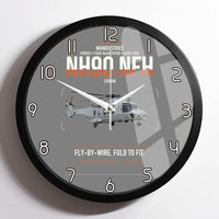 Thumbnail for NHIndustries NH90 NFH Caïman design on gray framed wall clock