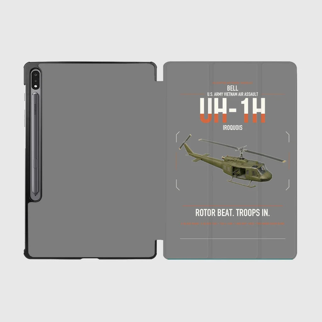 Bell UH-1H Iroquois design on gray samsung tablet tablet case