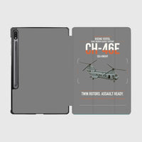 Thumbnail for Boeing Vertol CH-46E Sea Knight design on gray samsung tablet tablet case