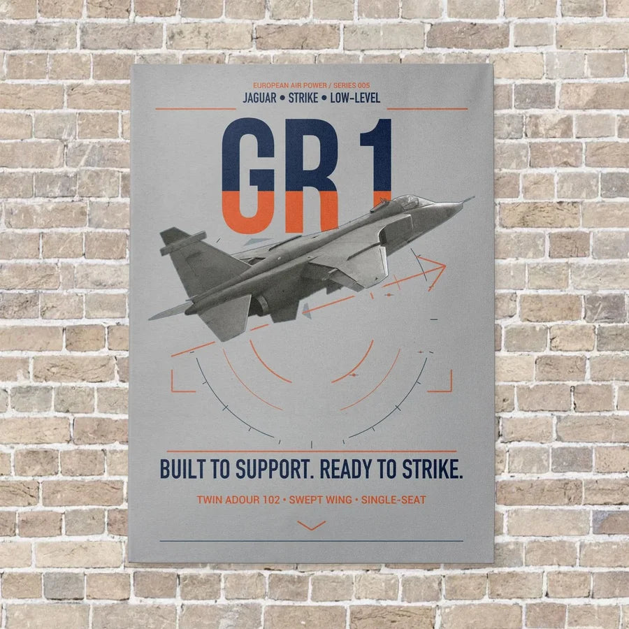 SEPECAT Jaguar GR1 vertical canvas print - no frame - light gray background