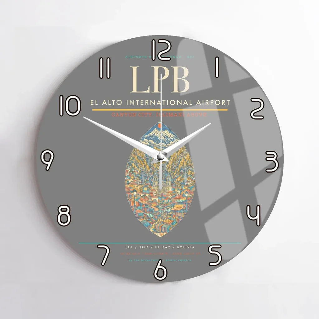 El Alto International Airport LPB Wall-Clock No-Frame - Gray