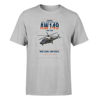 Thumbnail for Leonardo AW149 design on light gray t-shirt, single-side print