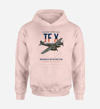 Thumbnail for Bristol Beaufighter TF X design on pink double-side hoodie, single-side print