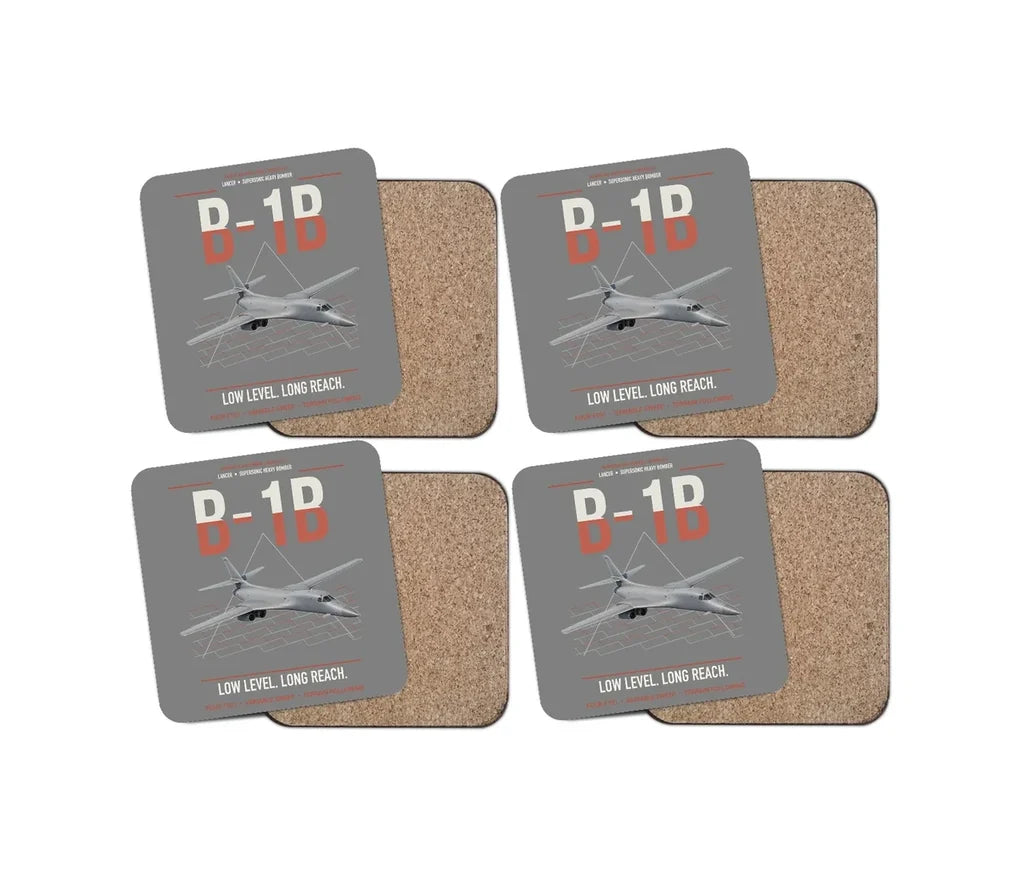 B-1B Lancer design on gray 4 pieces set coaster