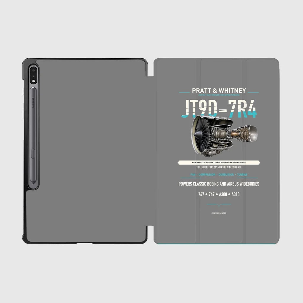 JT9D-7R4 design on gray samsung tablet tablet case