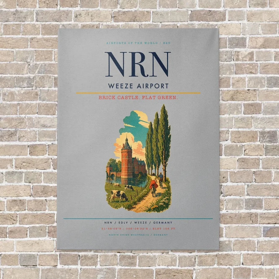 Weeze Airport NRN vertical canvas print - no frame - light gray background