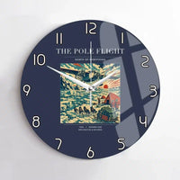 Thumbnail for VINTAGE G4019 - The Pole Flight - Designed Wall Clocks design on navyblue no-frame