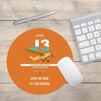 Thumbnail for Piper J-3 Cub design on orange round mouse pad