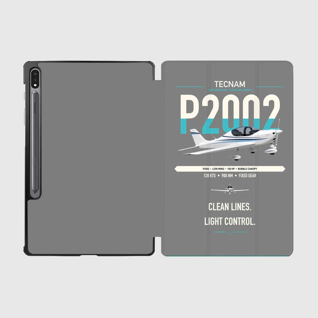 Tecnam P2002 Sierra MkII design on gray samsung tablet tablet case