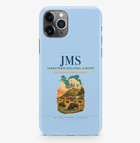 Thumbnail for Jamestown Airport (JMS) design on light blue iPhone 16 Pro MagSafe case