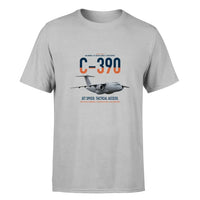 Thumbnail for C-390 Millennium design on light gray double-side t-shirt, single-side print