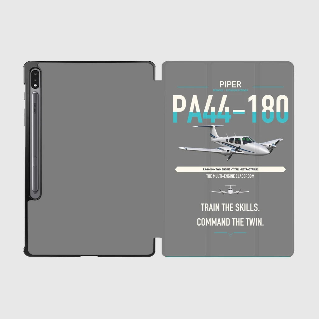 Piper PA-44-180 Seminole design on gray samsung tablet tablet case