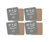 Thumbnail for Douglas DC-8-63 design on gray 4 pieces set coaster
