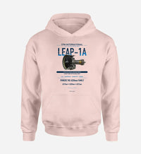 Thumbnail for LEAP-1A design on pink hoodie single side