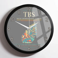 Thumbnail for Tbilisi International Airport (TBS) design on gray framed wall clock
