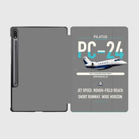 Thumbnail for Pilatus PC-24 design on gray samsung tablet tablet case
