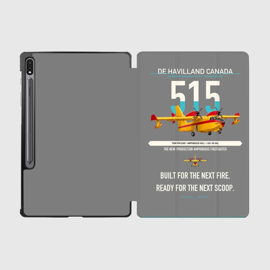 De Havilland Canadair 515 design on gray samsung tablet tablet case