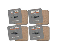 Thumbnail for Bell 429 design on gray 4 pieces set coaster