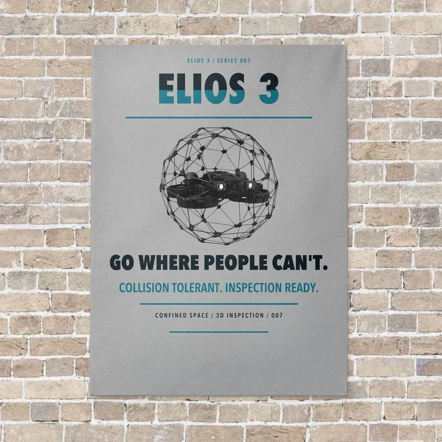 Flyability Elios 3 vertical canvas print - no frame - light gray background