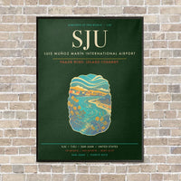 Thumbnail for Luis Munoz Marin International Airport San Juan SJU - Canvas Framed - Dark Green