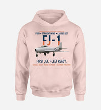 Thumbnail for FJ-1 FURY design on pink hoodie single side