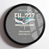 Thumbnail for Fairchild Hiller FH-227B design on gray framed wall clock