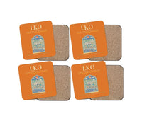 Thumbnail for Chaudhary Charan Singh International Airport LKO Coaster 4-Pieces-Set - Orange