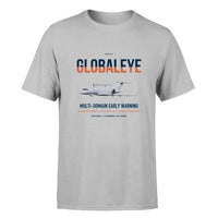 Thumbnail for Saab GlobalEye design on light gray double-side t-shirt, single-side print