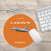 Thumbnail for F-16 Block 70 The Falcon Evolves design on orange round mouse pad