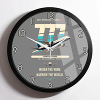 Thumbnail for Boeing 777-9 design on gray framed wall clock
