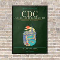 Thumbnail for Paris Charles de Gaulle Airport CDG - Canvas Framed - Dark Green