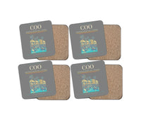 Thumbnail for Cadjehoun Airport (COO) design on gray 4 pieces set coaster