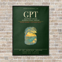 Thumbnail for GulfportBiloxi International Airport GPT - Canvas Framed - Dark Green