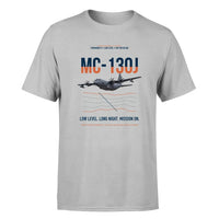 Thumbnail for MC-130J COMMANDO II design on light gray double-side t-shirt, single-side print