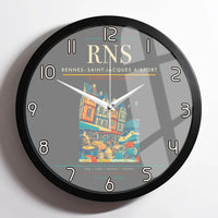 Thumbnail for Rennes–Saint-Jacques Airport (RNS) design on gray framed wall clock