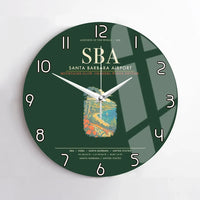 Thumbnail for Santa Barbara Airport SBA Wall-Clock No-Frame - Dark Green
