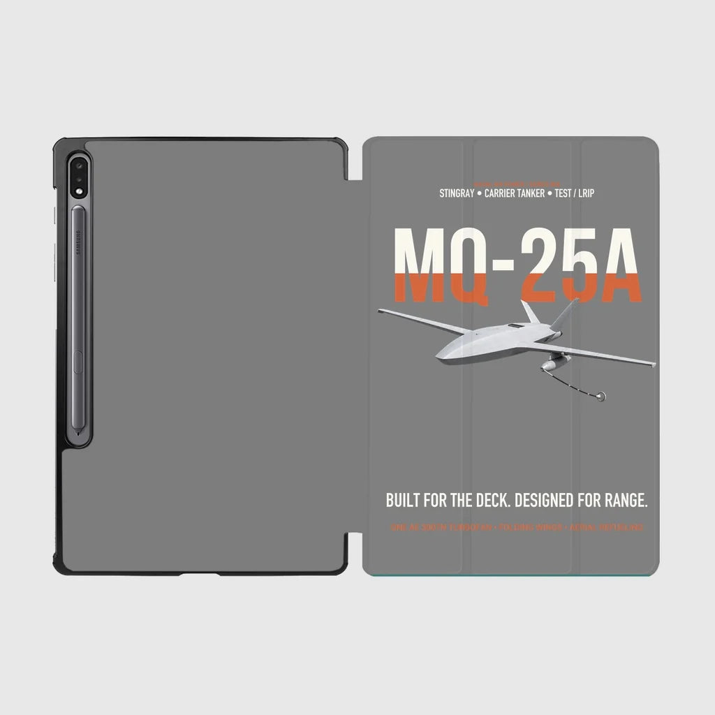 MQ-25A STINGRAY design on gray samsung tablet tablet case