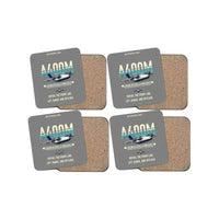 Thumbnail for Airbus A400M Aerial Tanker design on gray 4 pieces set coaster
