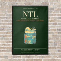 Thumbnail for Newcastle Airport NTL - Canvas Framed - Dark Green