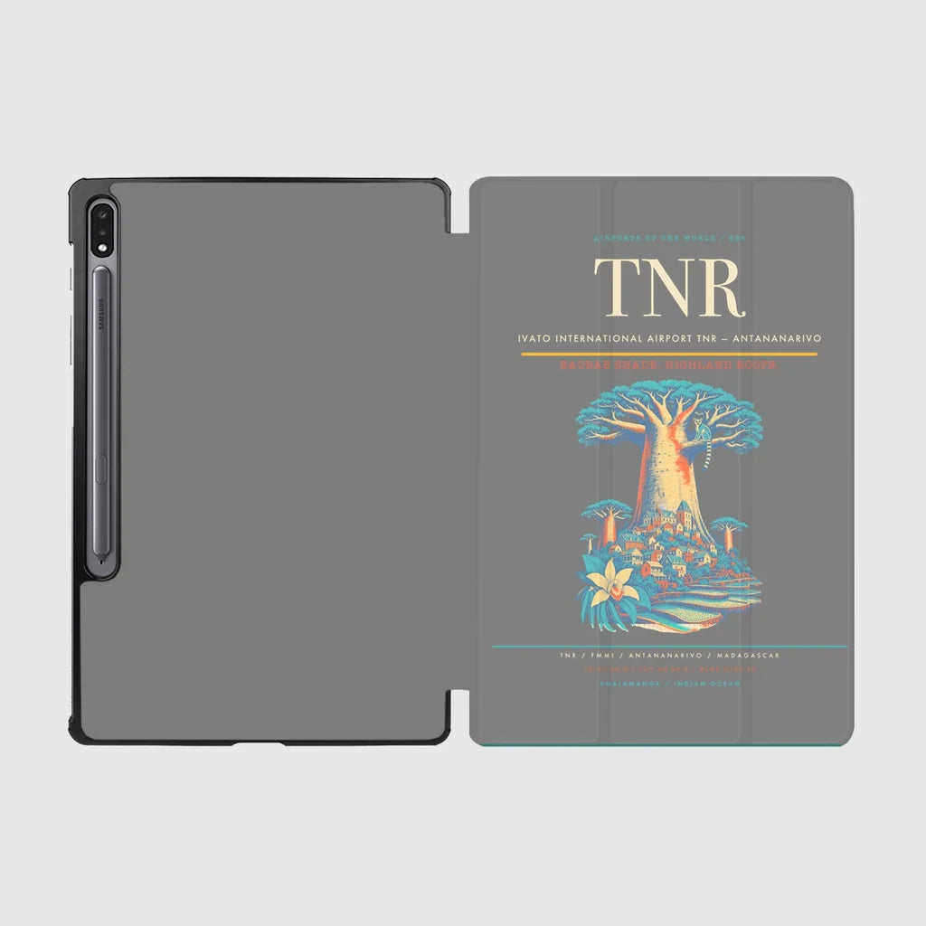 Ivato International Airport (TNR) design on gray samsung tablet tablet case