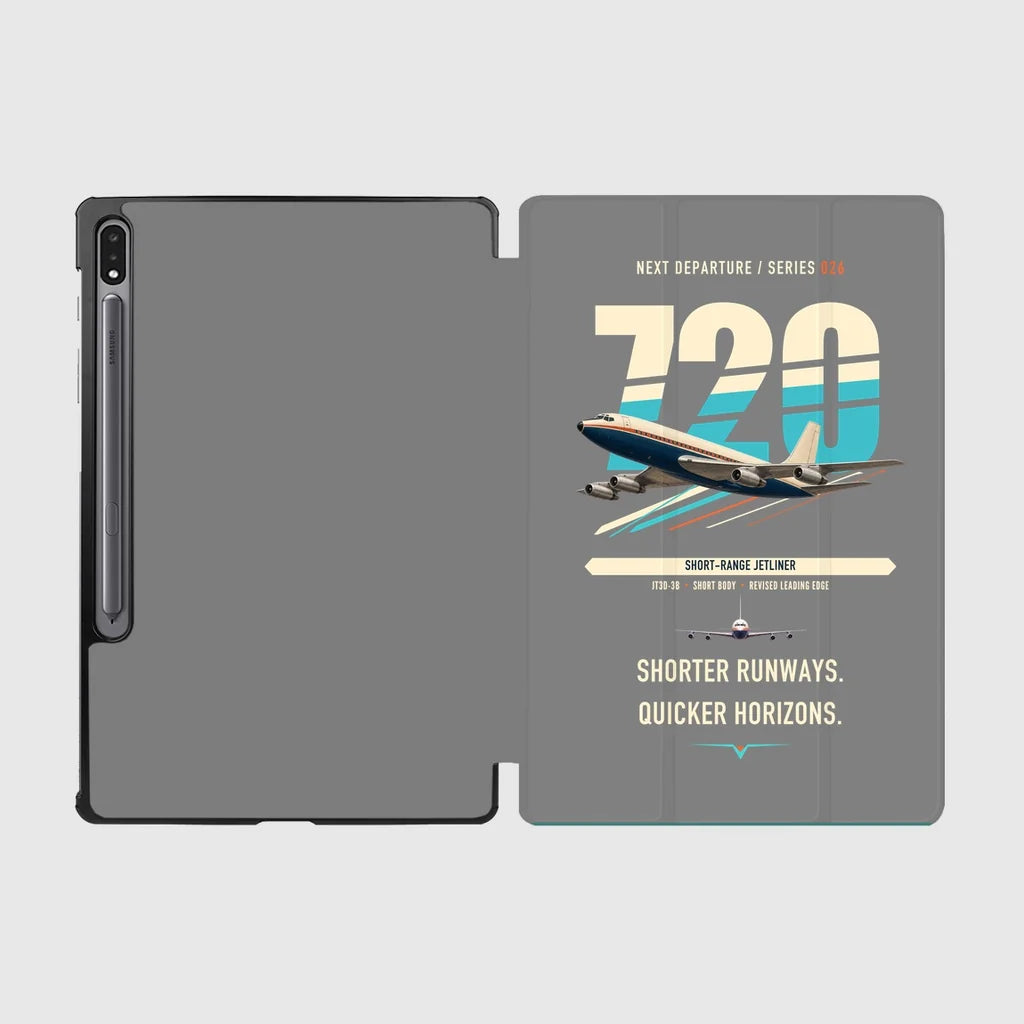 Boeing 720B design on gray samsung tablet tablet case
