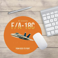 Thumbnail for F-A-18C Hornet design on orange round mouse pad