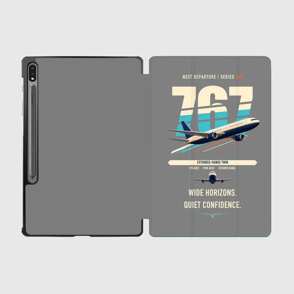 Boeing 767-300ER design on gray samsung tablet tablet case