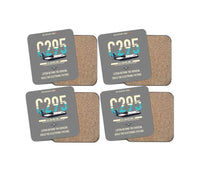 Thumbnail for Airbus C295 SIGINT design on gray 4 pieces set coaster