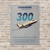 Thumbnail for Bombardier Challenger 300 vertical canvas print - no frame - light gray background