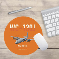 Thumbnail for WC-130J Hurricane Hunter design on orange round mouse pad