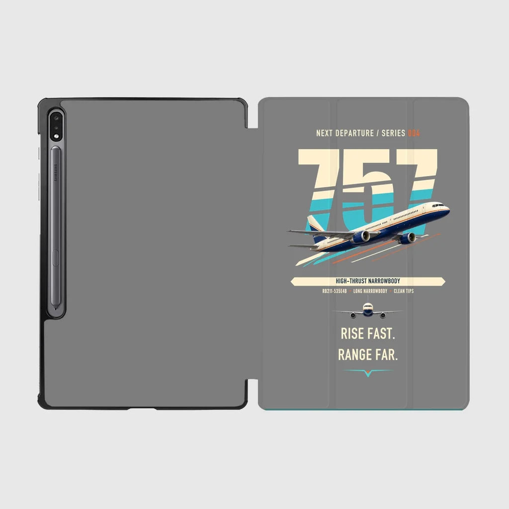 Boeing 757-200 design on gray samsung tablet tablet case