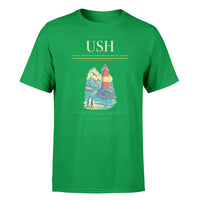 Thumbnail for Malvinas Argentinas International Airport (USH) T-Shirt single-side front print in Green | malvinas-argentinas-international-airport-ush-double-side-t-shirt