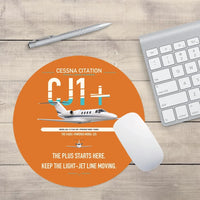 Thumbnail for Cessna Citation CJ1+ design on orange round mouse pad